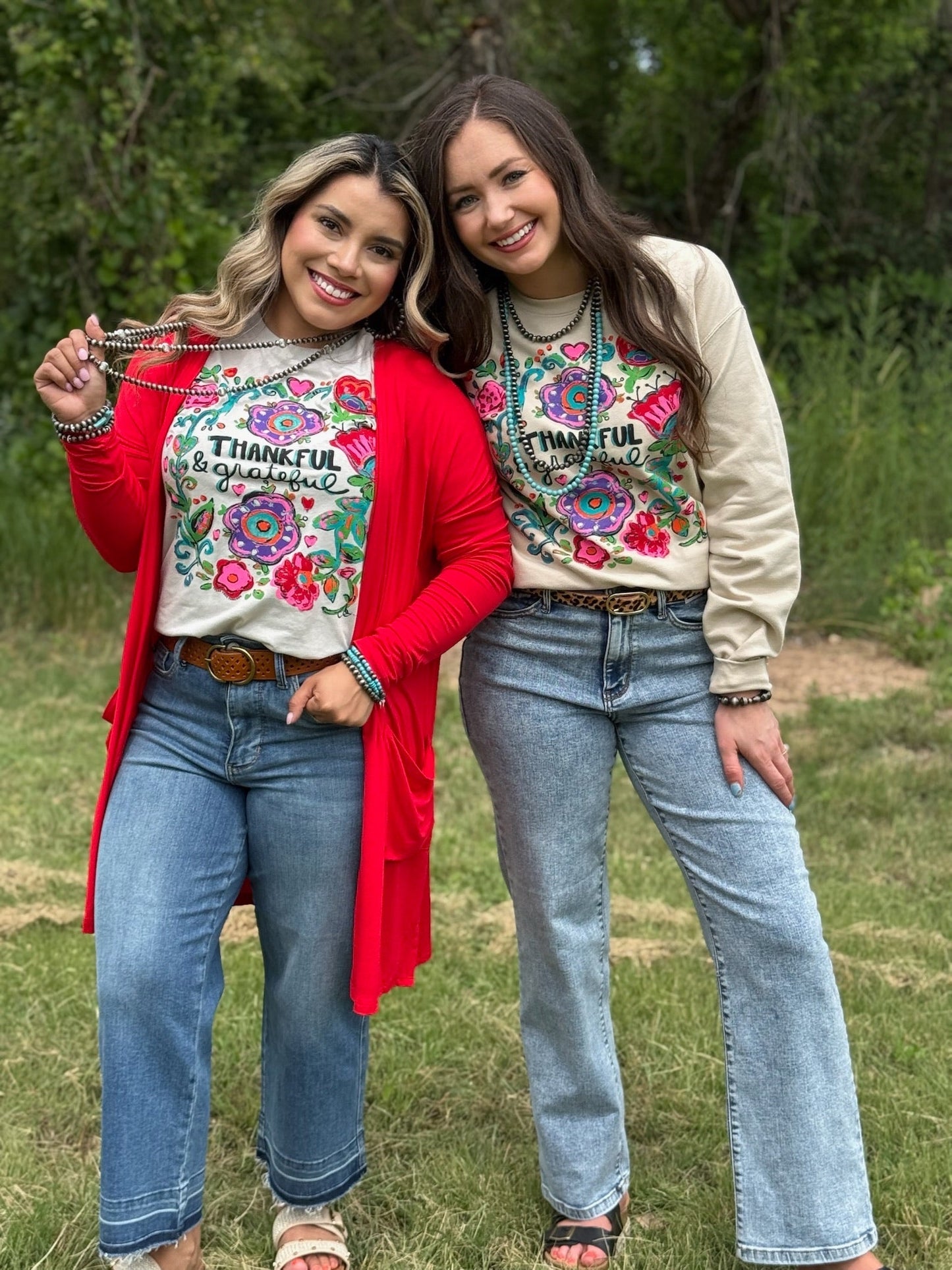 Thankful & Grateful Tee and Sweatshirt