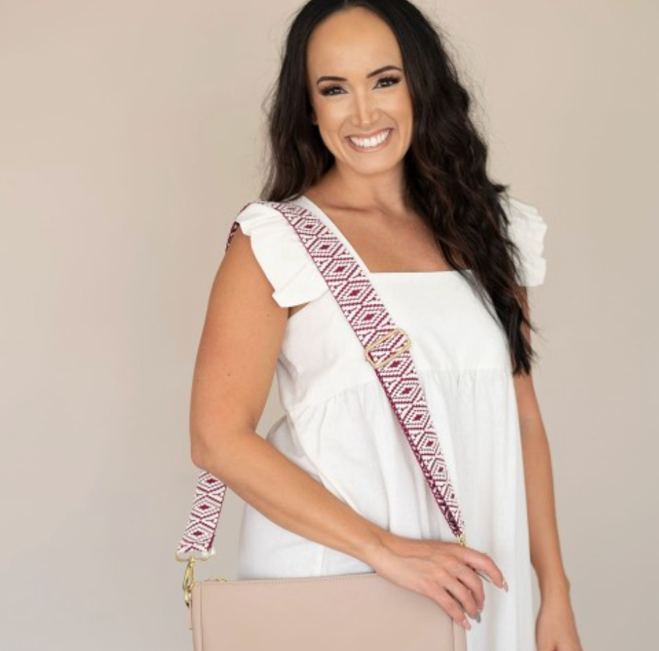Berry Textured Crossbody Strap